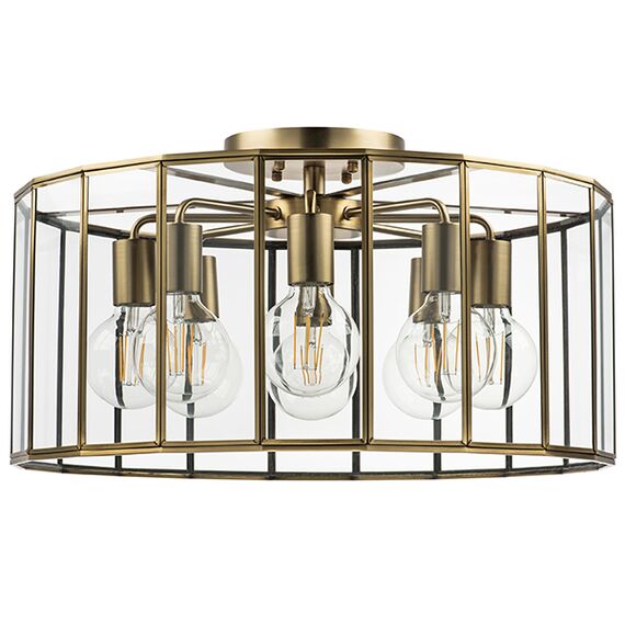 798281 Люстра GENNI 8х40W E27 ЛАТУНЬ/ПРОЗРАЧНЫЙ