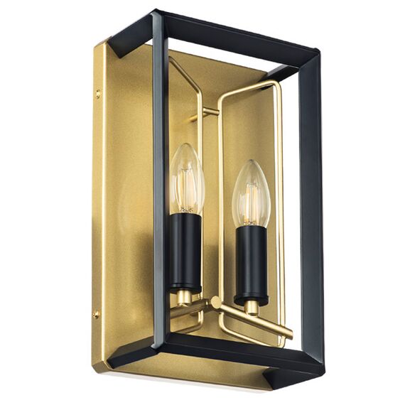 713627 Бра REGOLO 2х40W E14 ЧЕРНЫЙ МАТОВЫЙ/ЗОЛОТО