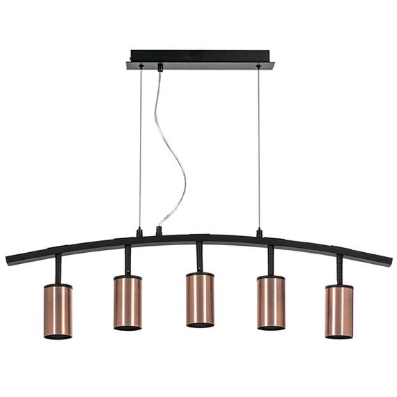 LR735305 Люстра RULLO 5х50W GU10 ЧЕРНЫЙ/МЕДЬ (571735+214430-5)