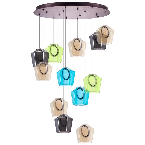 796229 Люстра CARAMELLO LED 12х6W 1400LM КОФЕЙНЫЙ/МУЛЬТИКОЛОР 3000K