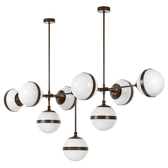 813197 Люстра GLOBO 9х40W E14 umber/white