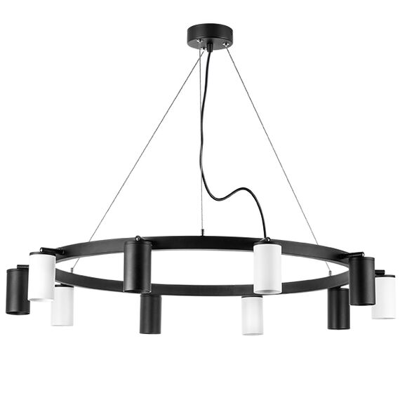LR020375365 Люстра RULLO 10х50W GU10 ЧЕРНЫЙ/БЕЛЫЙ (571020+214437-5+214436-5)