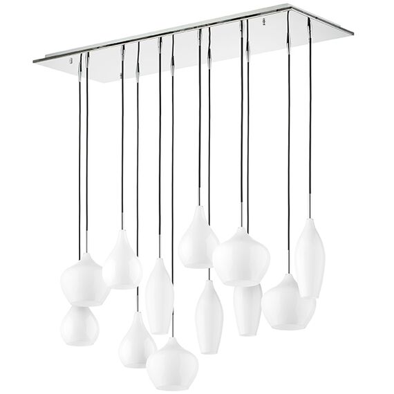 803120 Подвес PENTOLA 12x40W E14 ХРОМ/БЕЛЫЙ