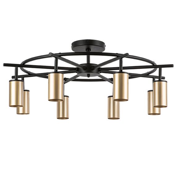 LR718408 Люстра RULLO 8х50W GU10 ЧЕРНЫЙ/ЗОЛОТО (571718+214440-8)