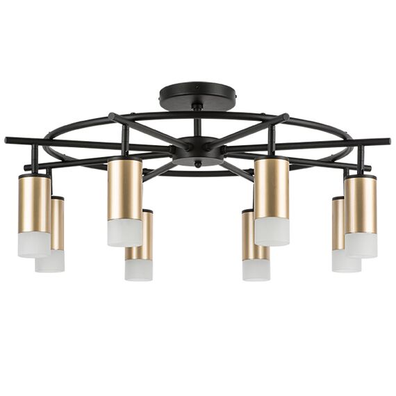 LR7184081 Люстра RULLO 8х50W GU10 ЧЕРНЫЙ/ЗОЛОТО (571718+214440-8+202431-8)