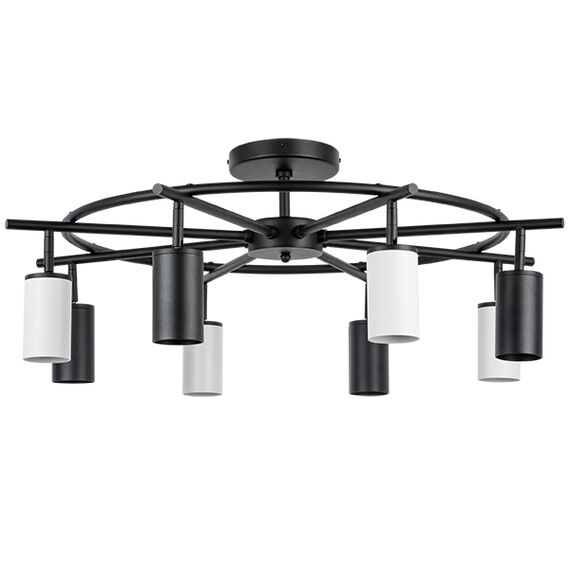 LR718374364 Люстра RULLO 8х50W GU10 ЧЕРНЫЙ/БЕЛЫЙ (571718+214437-4+214436-4)