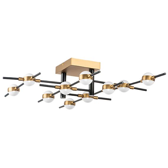 745147 Люстра BERGAMO LED 5Wх10 4000LM ЧЕРНЫЙ МАТОВЫЙ/ЗОЛОТО 4000K
