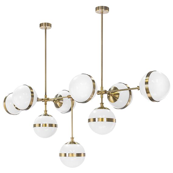 813191 Люстра GLOBO 9х40W E14 electroplating bronze/white