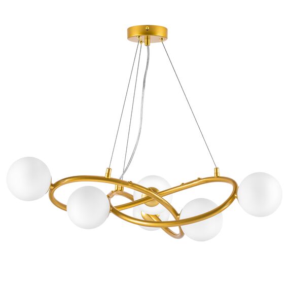 799063 Люстра GLOBO 6х6W (led) G9 ЗОЛОТО/БЕЛЫЙ