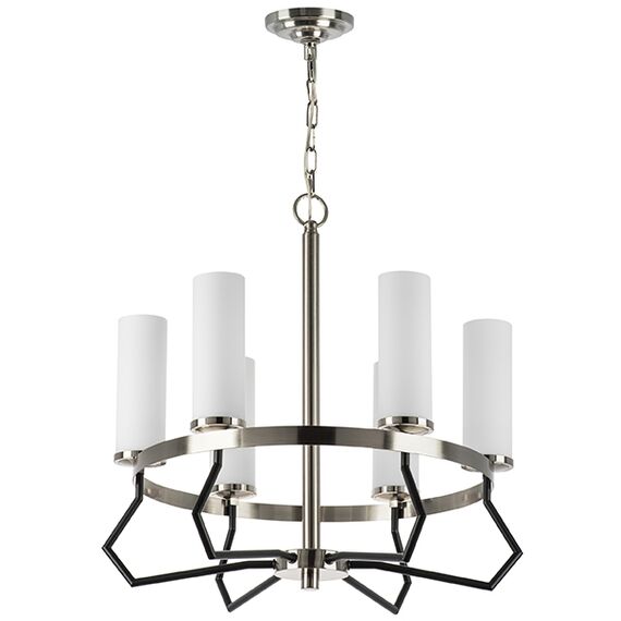 723065 Люстра FLUME 6х40W E14 ЧЕРНЫЙ МАТОВЫЙ/НИКЕЛЬ