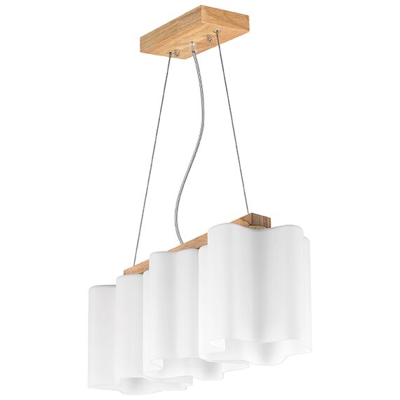 802135 Подвес NUBI LEGNO 3х40W E27 СВЕТЛОЕ ДЕРЕВО/БЕЛЫЙ