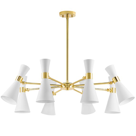 816086 Люстра DUMO 8х40W E14 БЕЛЫЙ МАТОВЫЙ/ЗОЛОТО
