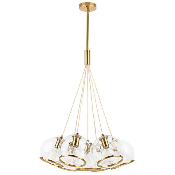 729071 Люстра SFERICO 7х40W E27 ЛАТУНЬ/ПРОЗРАЧНЫЙ