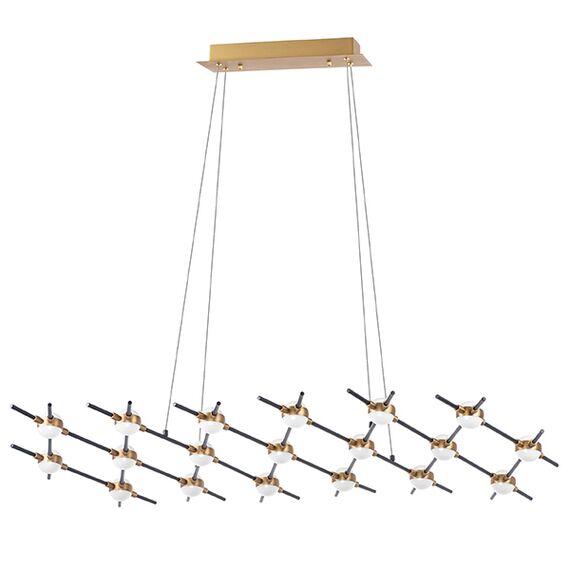 745347 Люстра BERGAMO LED 5Wх19 7600LM ЧЕРНЫЙ МАТОВЫЙ/ЗОЛОТО 4000K