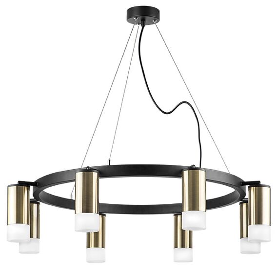 LR0183181 Люстра RULLO 8х50W GU10 ЧЕРНЫЙ/БРОНЗА (571018+214431-8+202431-8)