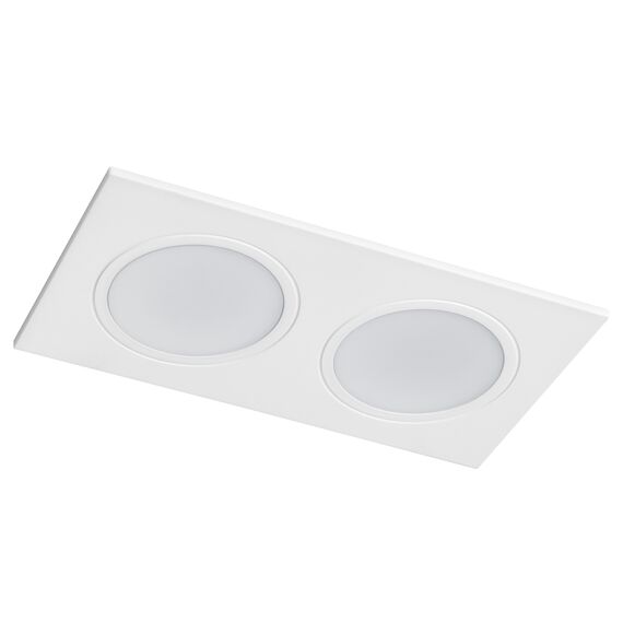 012826 Рамка (светильник) PVC д/LED-модулей 941хх и LED-ламп D50мм PIANO 2x QUAD БЕЛЫЙ IP65