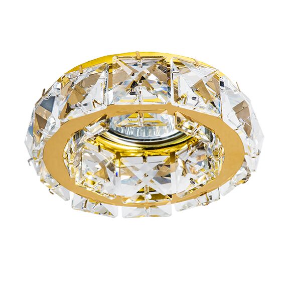 032702 Светильник ONDA MR16/HP16 ЗОЛОТО/ХРУСТАЛЬ ПРОЗРАЧНЫЙ