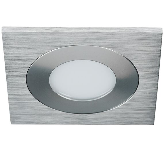 212180 Светильник LEDDY QUAD LED 3W 240LM АЛЮМИНИЙ 3000K в стену в подрозетник с трансф(в комплекте)