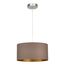 SLE300573-01 Светильник подвесной Никель/Темно-бежевый, Золотистый E27 1*40W BRESCIA
