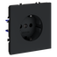 Розетка встраиваемая VOLTUM S70 с заземлением 16А, (графит), изображение 6