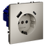 Розетка встраиваемая VOLTUM S70 с заземлением и защитными шторками, 16А, с USB, A+С, (кашемир), изображение 2