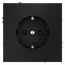 Розетка встраиваемая VOLTUM S70 с заземлением и защитными шторками, 16А, (черный матовый)