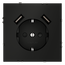 Розетка встраиваемая VOLTUM S70 с заземлением и защитными шторками, 16А, с USB, A+A, (черный матовый
