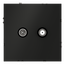 Розетка телевизионная встраиваемая VOLTUM S70 оконечная TV+SAT, (черный матовый)