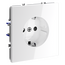 Розетка встраиваемая VOLTUM S70 с заземлением и защитными шторками, 16А, (белый глянцевый), изображение 3