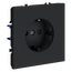 Розетка встраиваемая VOLTUM S70 с заземлением и защитными шторками, 16А, (графит), изображение 6